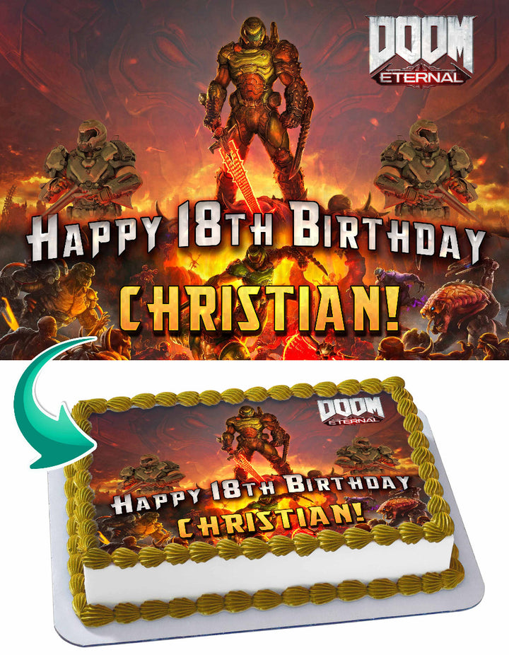 Doom Game Edible Cake Toppers