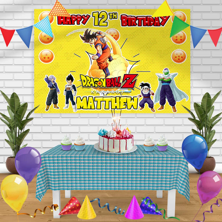 Dragon Ball Z Kakarot Birthday Banner Personalized Party Backdrop Decoration