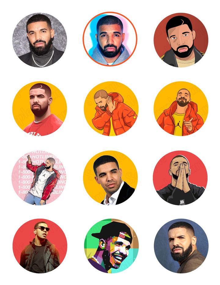 Drake Edible Cupcake Toppers