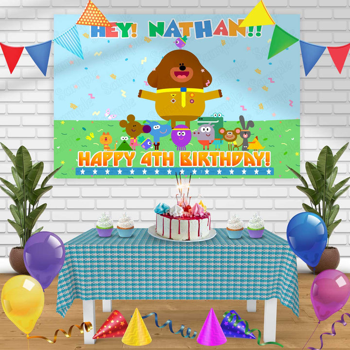 Duggee 3 Birthday Banner Personalized Party Backdrop Decoration