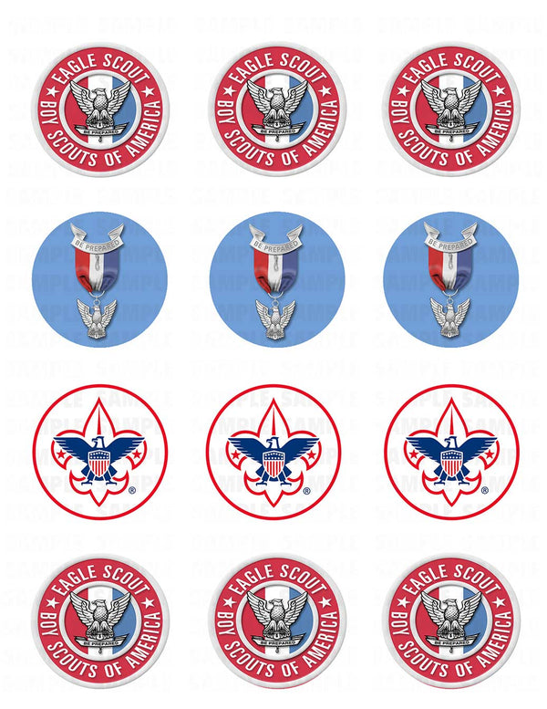 Eagle Scout Boy Scouts of America Edible Cupcake Toppers