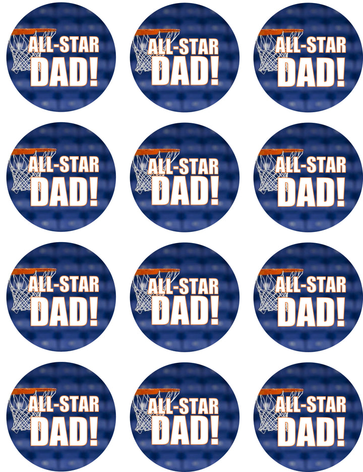 fathers day basketball Edible Cupcake Toppers