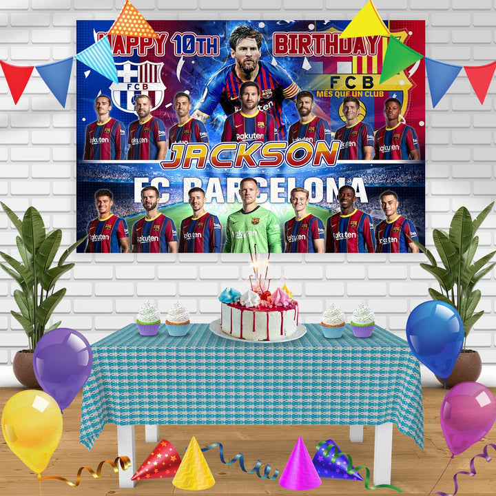 FC Barcelona 2020 2021 Birthday Banner Personalized Party Backdrop Decoration