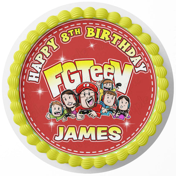 FGTeeV Gaming Gamer RD Edible Cake Toppers Round