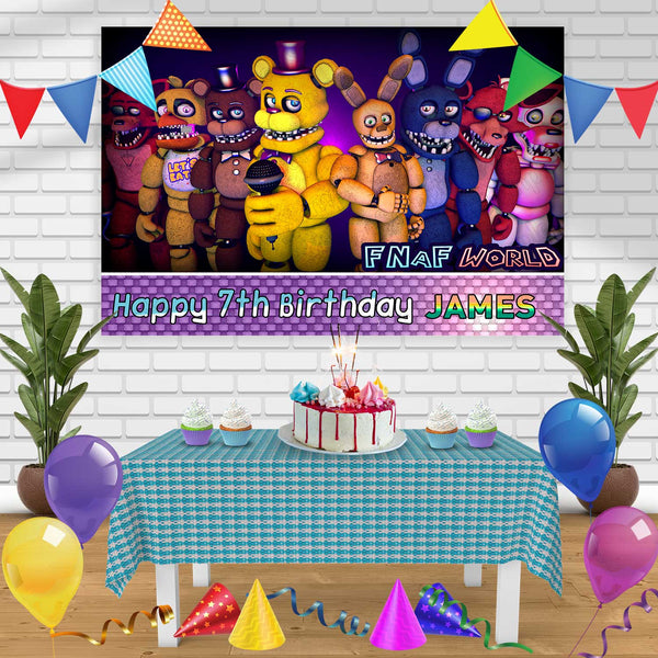 Five Nights at Freddys 2 Birthday Banner Personalized Party Backdrop Decoration