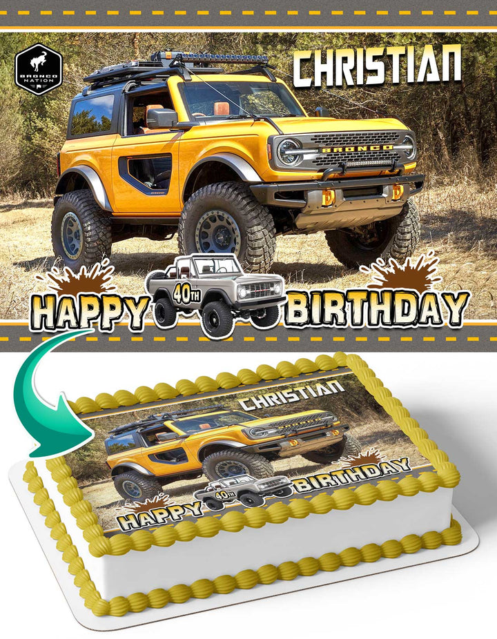 Ford Bronco Edible Cake Toppers