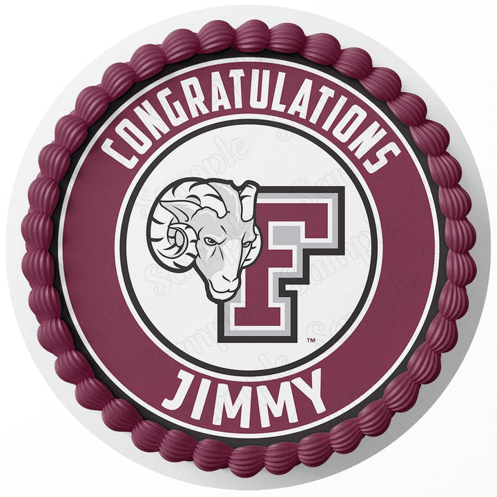 Fordham Rams University Edible Cake Toppers Round