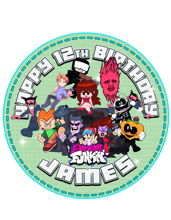 Friday Night Funkin Spookeez Edible Cake Toppers Round