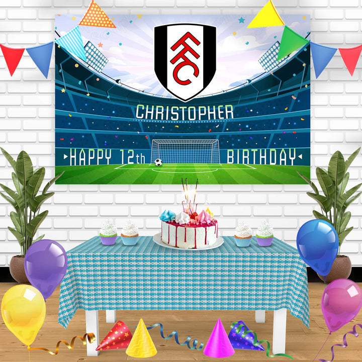 Fulham FC Birthday Banner Personalized Party Backdrop Decoration