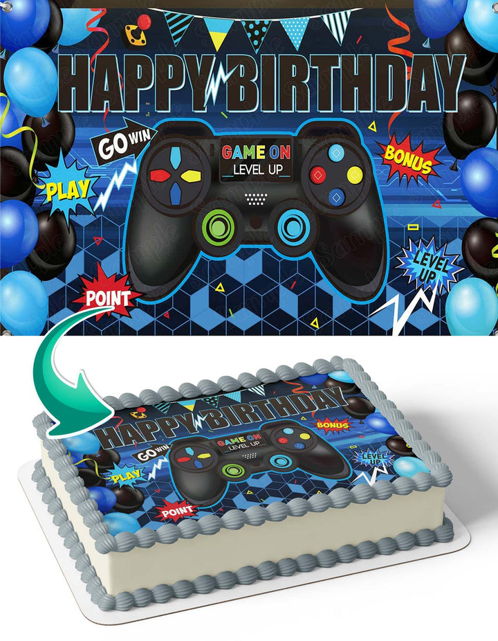 Game One Level UP Gamer HG Edible Cake Toppers