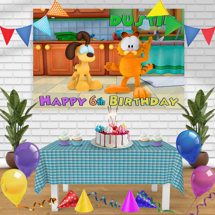 Garfield Birthday Banner Personalized Party Backdrop Decoration