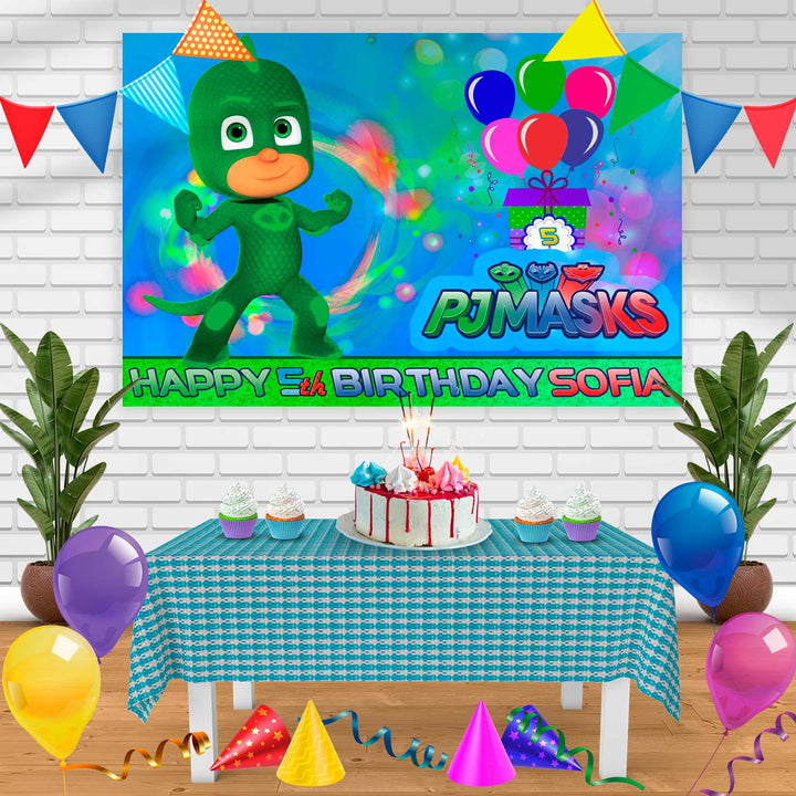 gecko Birthday Banner Personalized Party Backdrop Decoration