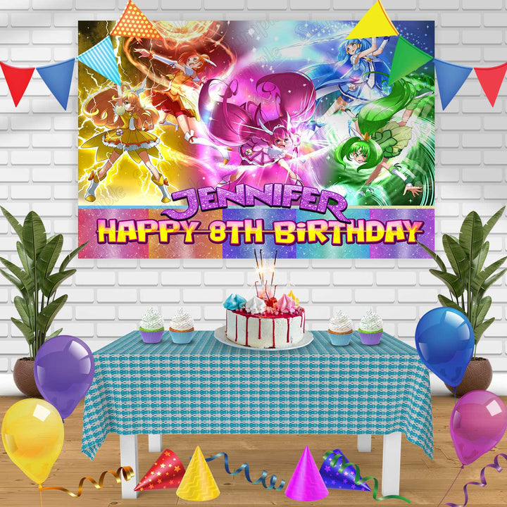 Glitter Force Birthday Banner Personalized Party Backdrop Decoration