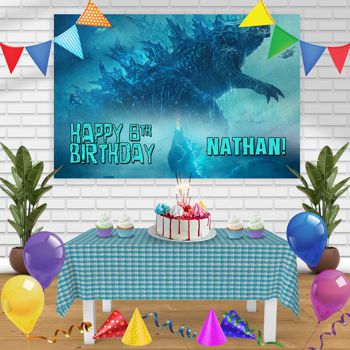 Godzilla Birthday Banner Personalized Party Backdrop Decoration