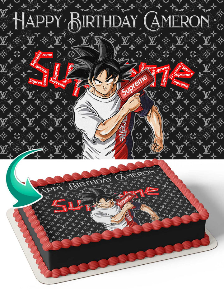 Goku Louis Vuitton Supreme Nike Dragon Ball Edible Cake Toppers