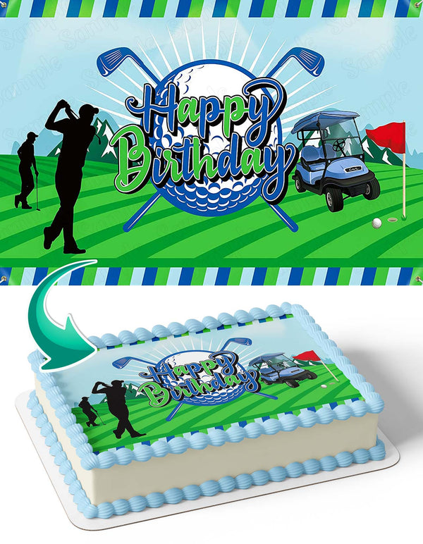 Golf Player Game Edible Cake Toppers