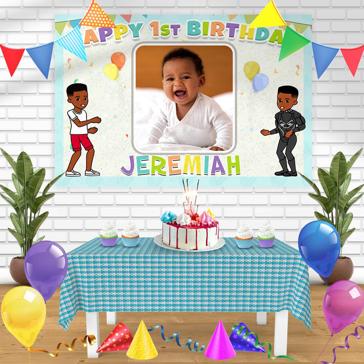 Gracie s Corner Photo Frame Boy Bn Birthday Banner Personalized Party Backdrop Decoration