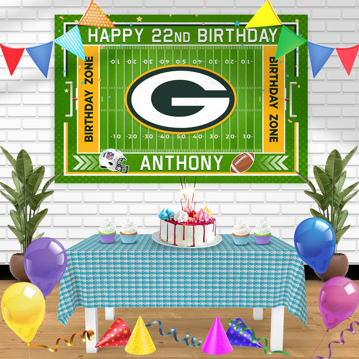 Green Bay Packers Birthday Banner Personalized Party Backdrop Decoration