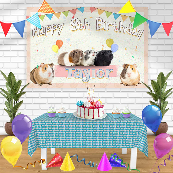 Guinea Pig Hamster Cute Bn Birthday Banner Personalized Party Backdrop Decoration