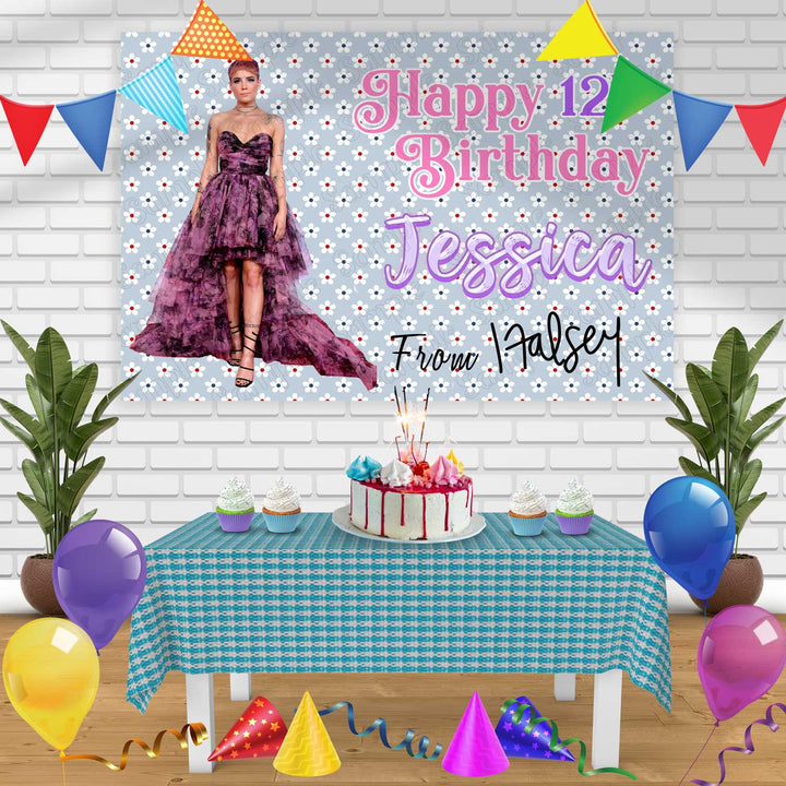 Halsey Birthday Banner Personalized Party Backdrop Decoration