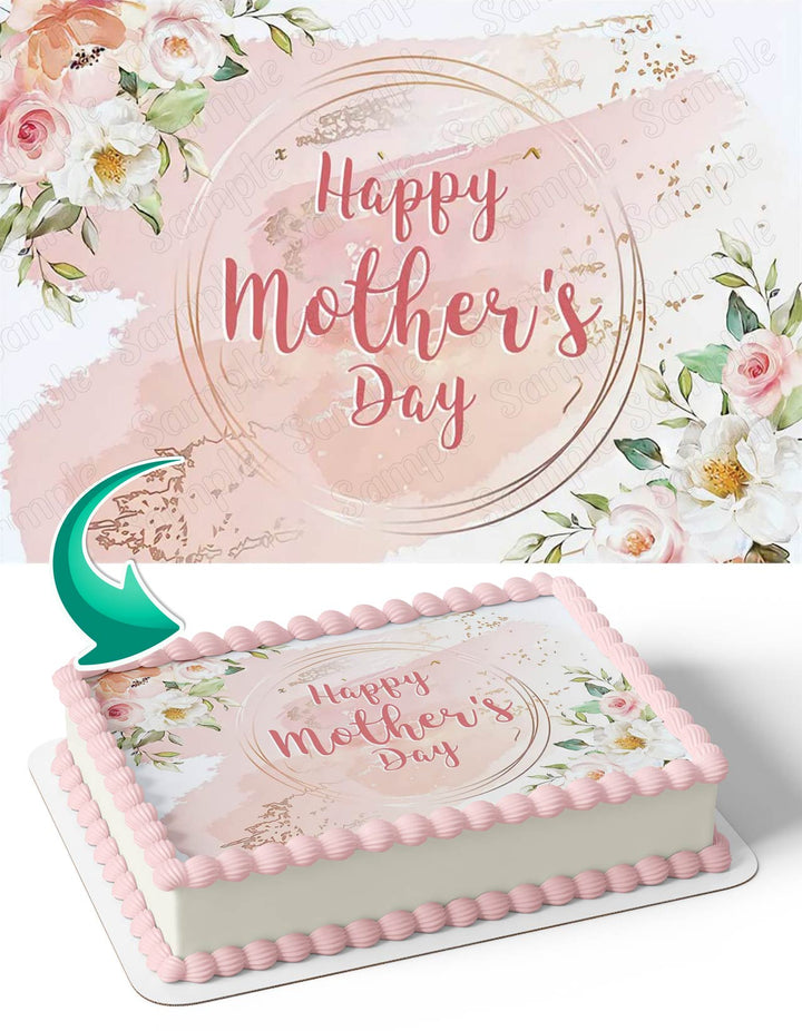 Happy Mothers Day Edible Cake Toppers