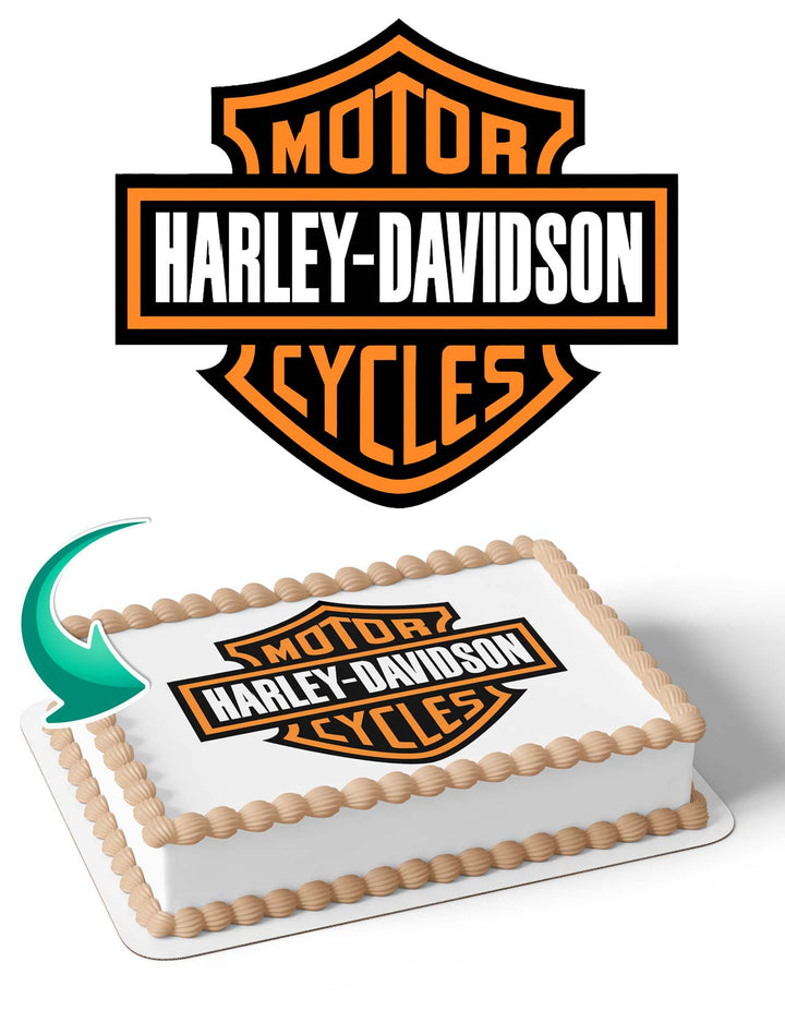Harley Davidson Logo H Edible Cake Toppers