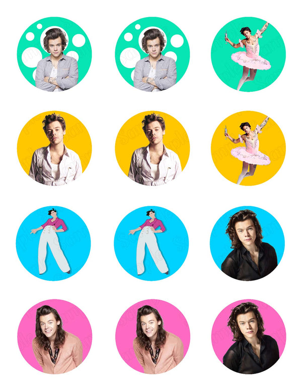 Harry Styles Edible Cupcake Toppers