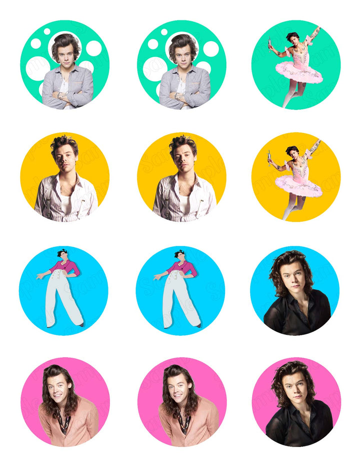 Harry Styles Edible Cupcake Toppers