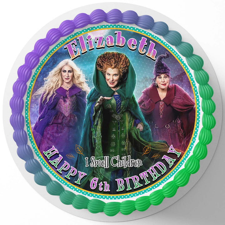 Hocus Pocus I Smell Children CL Edible Cake Toppers Round