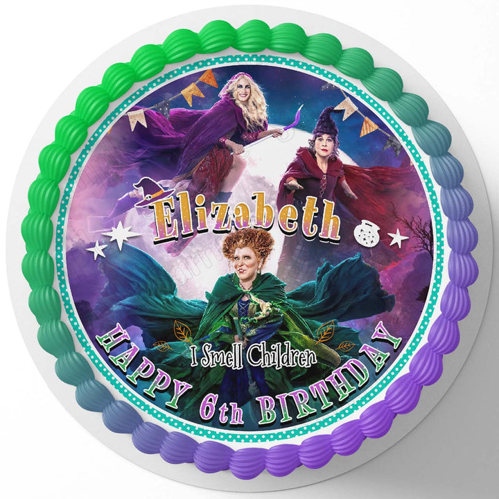 Hocus Pocus I Smell Children CR Edible Cake Toppers Round