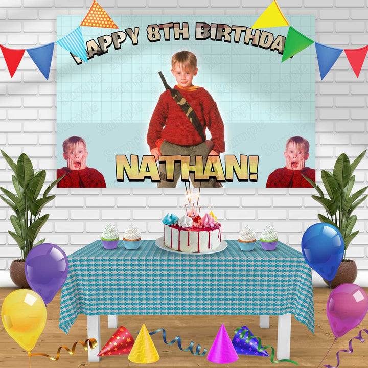 Home Alone Birthday Banner Personalized Party Backdrop Decoration