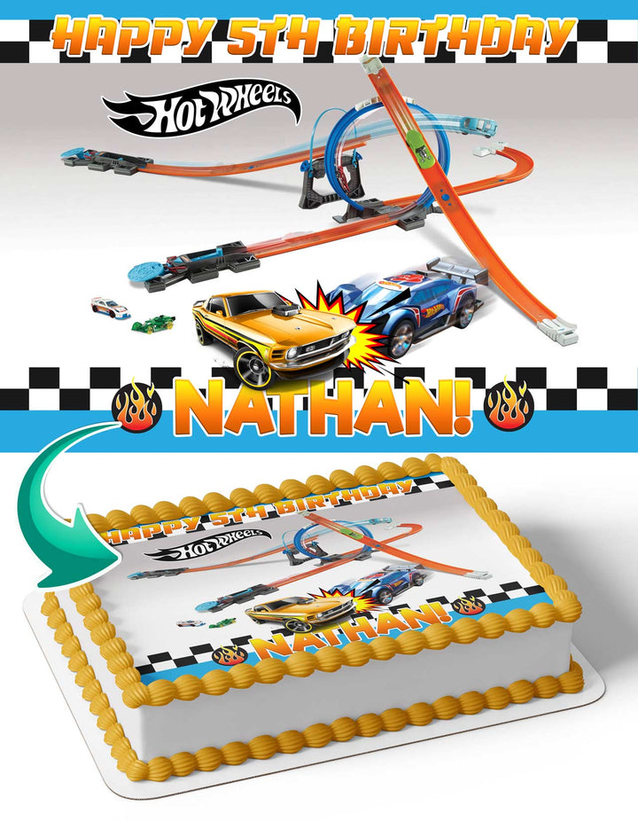 Hot Wheels Cars 2 Edible Cake Toppers