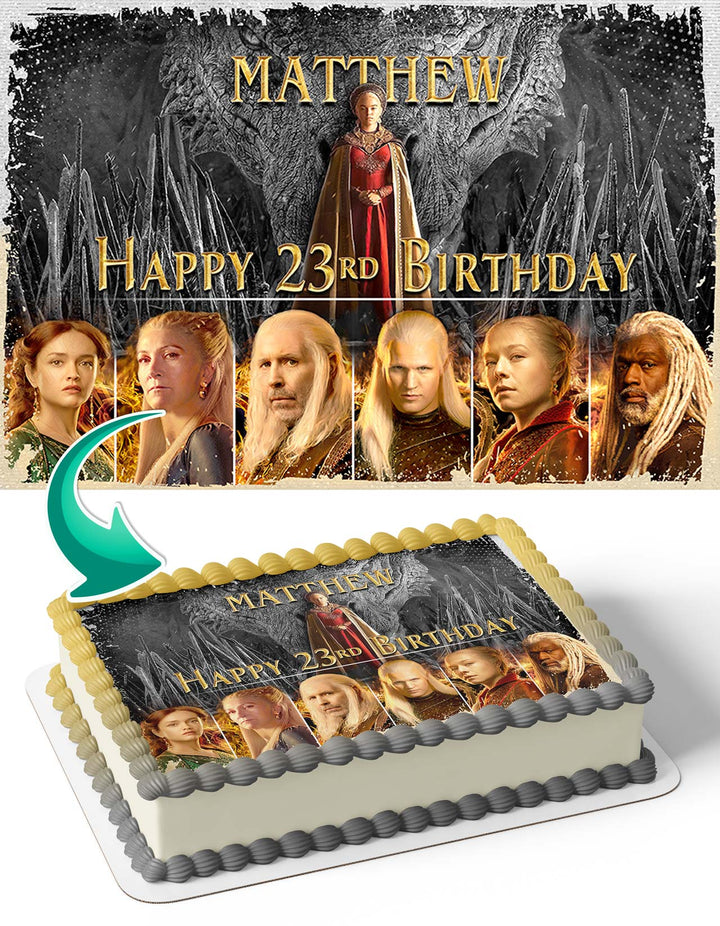 House of the Dragon Game of Thrones GM Edible Cake Toppers