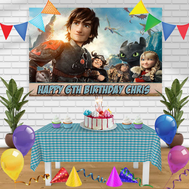 How to Train Your Dragon Birthday Banner Personalized Party Backdrop Decoration