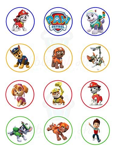 Paw Patrol Edible Cupcake Toppers