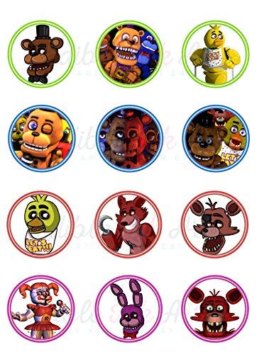 FNAF Five Nights at Freddys Edible Cupcake Toppers