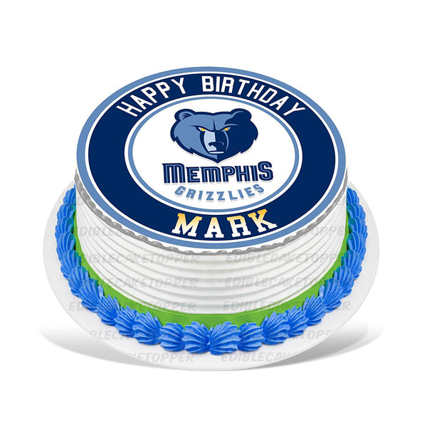 Memphis Grizzlies Edible Cake Toppers Round