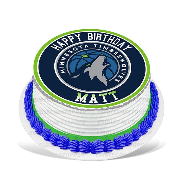 Minnesota Timberwolves Edible Cake Toppers Round