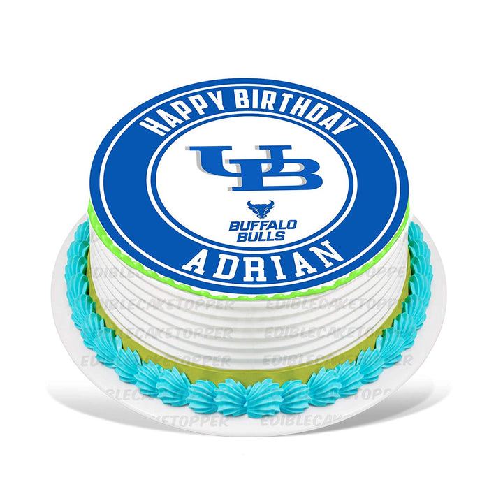 Buffalo Bulls Edible Cake Toppers Round