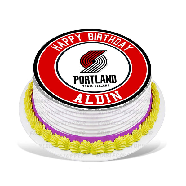 Portland Trail Blazers Edible Cake Toppers Round