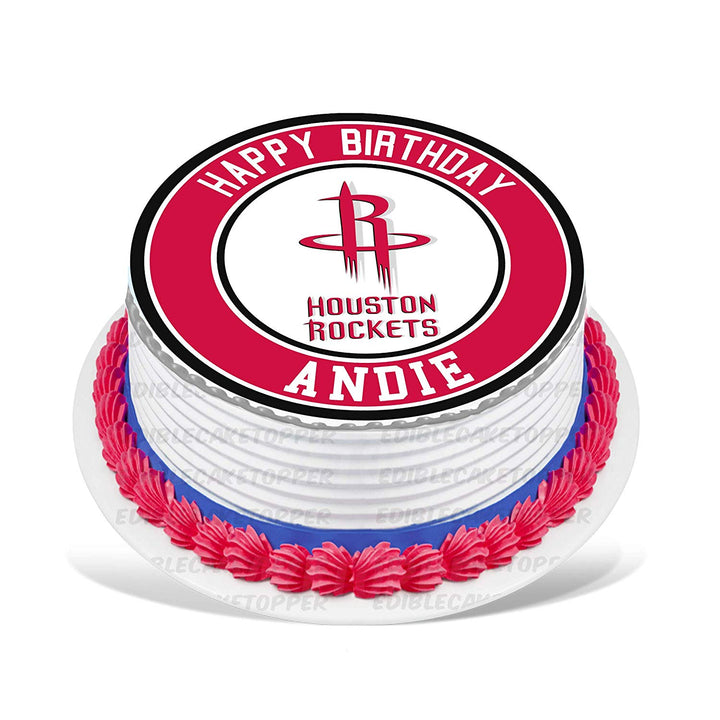 Houston Rockets Edible Cake Toppers Round