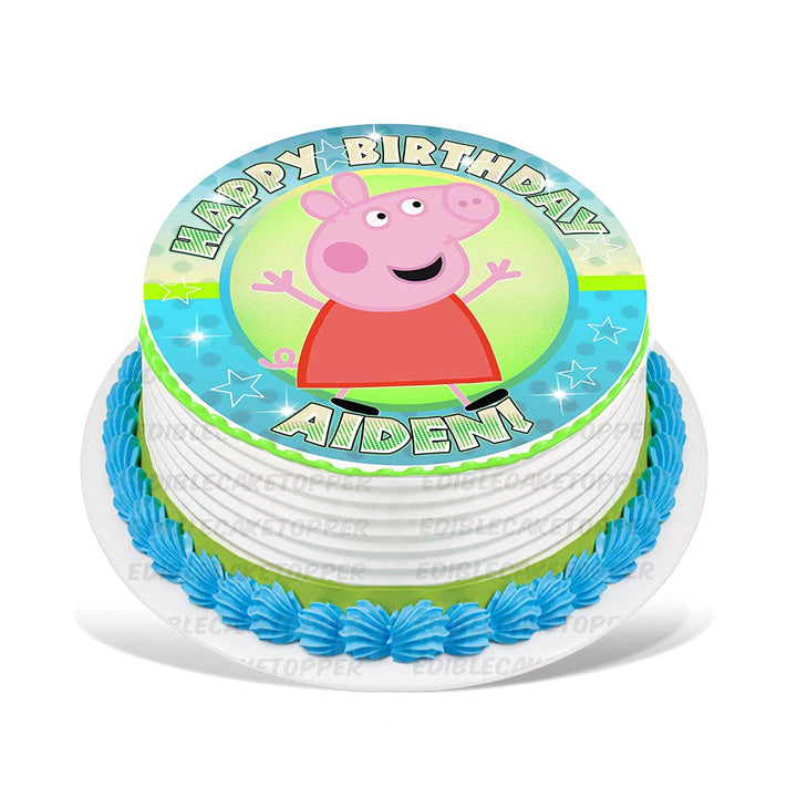 Peppa Pig Edible Cake Toppers Round