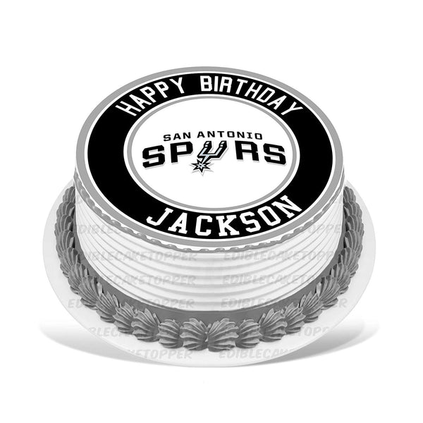 San Antonio Spurs Edible Cake Toppers Round