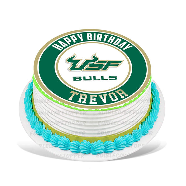 South Florida Bulls Edible Cake Toppers Round