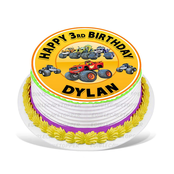 Blaze and the Monster Machines Edible Cake Toppers Round