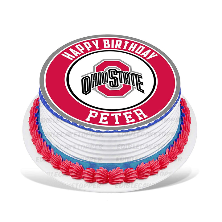 Ohio State Edible Cake Toppers Round