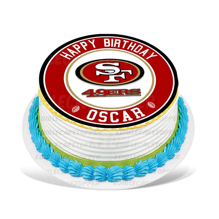 San Francisco 49ers Edible Cake Toppers Round