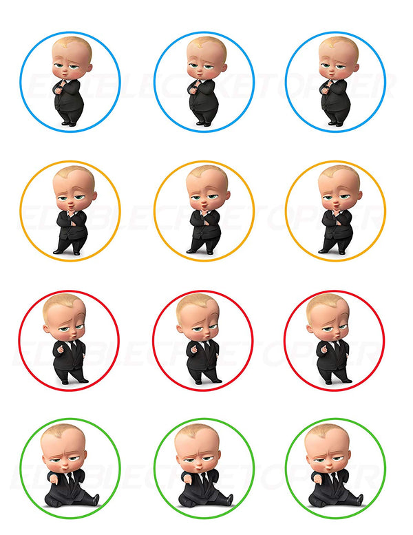 Boss Baby Edible Cupcake Toppers