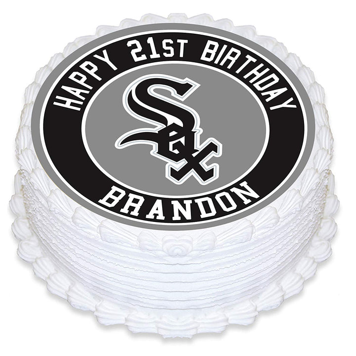 Chicago White Sox Baseball Edible Cake Toppers Round