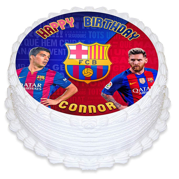 FC Barcelona Leo Messi Edible Cake Toppers Round